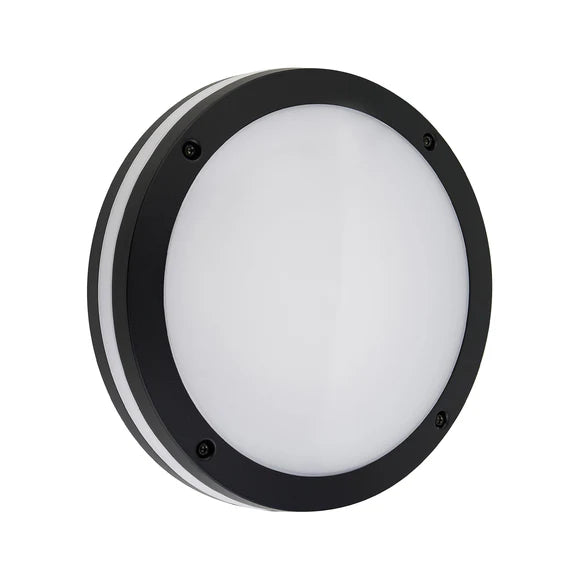 Omira Large LED Outdoor Bunker Light 12W TRI Color Black