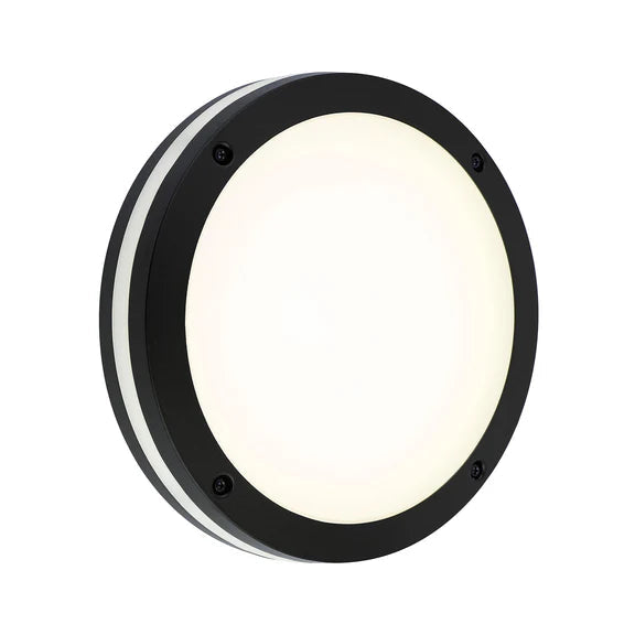 Omira Large LED Outdoor Bunker Light 12W TRI Color Black