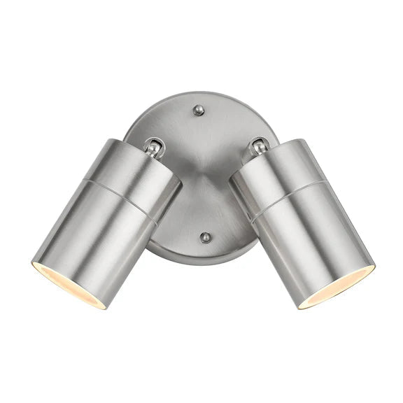 Zyven Double Adjustable Outdoor Wall Light Polished Silver