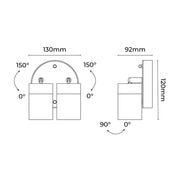 Zyven Double Adjustable Outdoor Wall Light Polished Silver