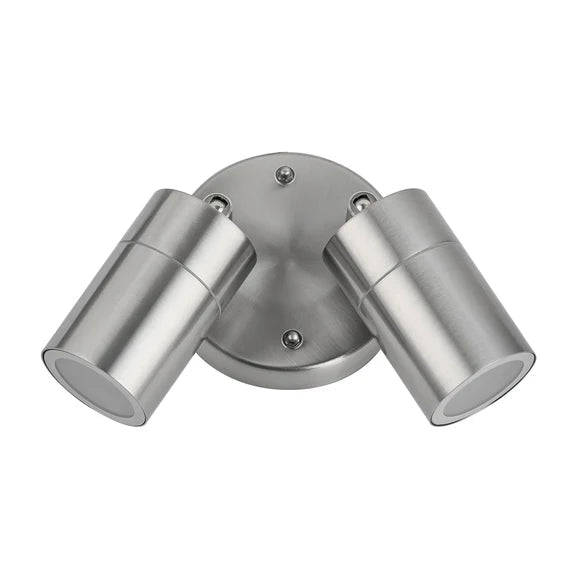 Zyven Double Adjustable Outdoor Wall Light Polished Silver