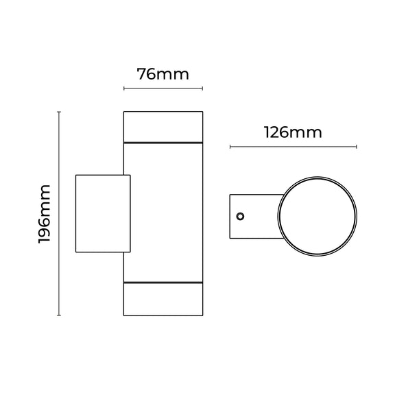 Truvo LED Up & Down Wall Light 14W TRI Colour White