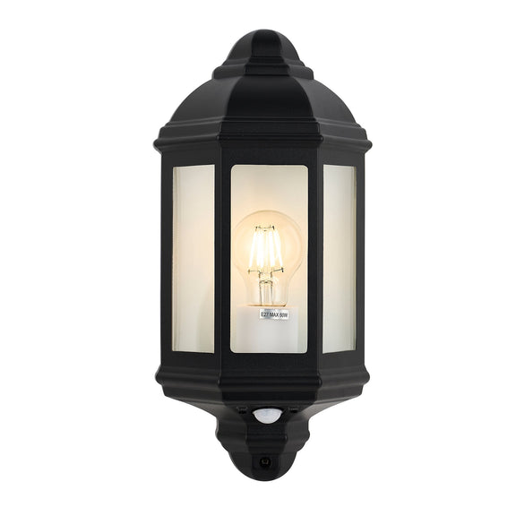 Avara Outdoor Wall Light With Sensor Black