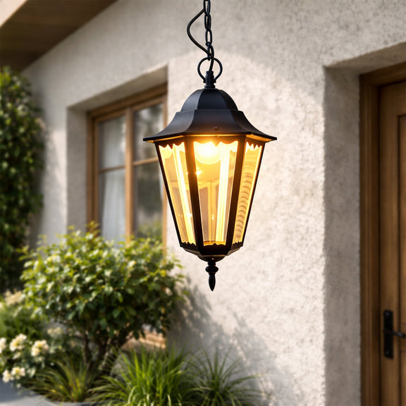 Adara Outdoor Pendant Light Matte Black & Brown