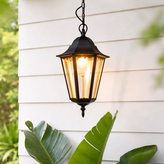 Adara Outdoor Pendant Light Matte Black & Brown