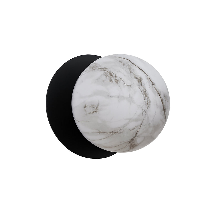 Odessa Small LED Wall Light 8.5W 3000K Marble Opal & Matt Black