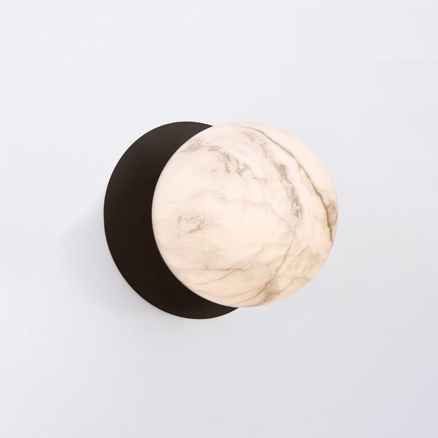 Odessa Small LED Wall Light 8.5W 3000K Marble Opal & Matt Black