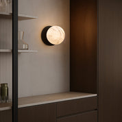 Odessa Small LED Wall Light 8.5W 3000K Marble Opal & Matt Black