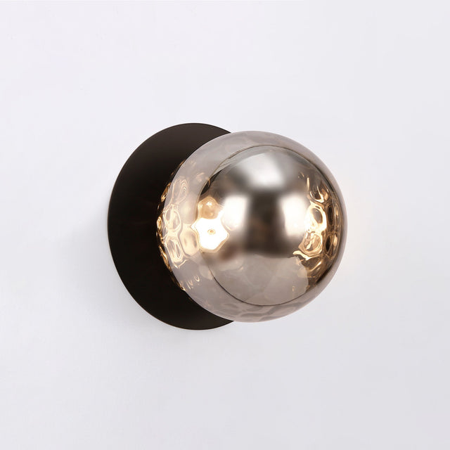 Odessa Small Molten Ripple LED Wall Light 8.5W 3000K Smoky & Matt Black