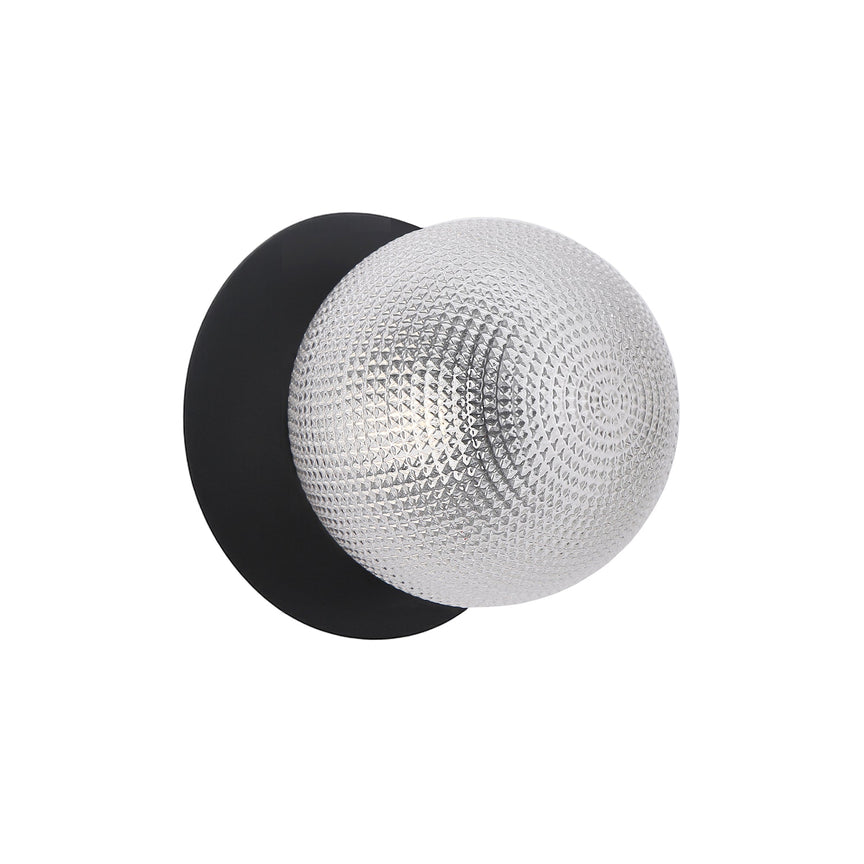 Odessa Small Diamond Cut LED Wall Light 8.5W 3000K Clear & Matt Black
