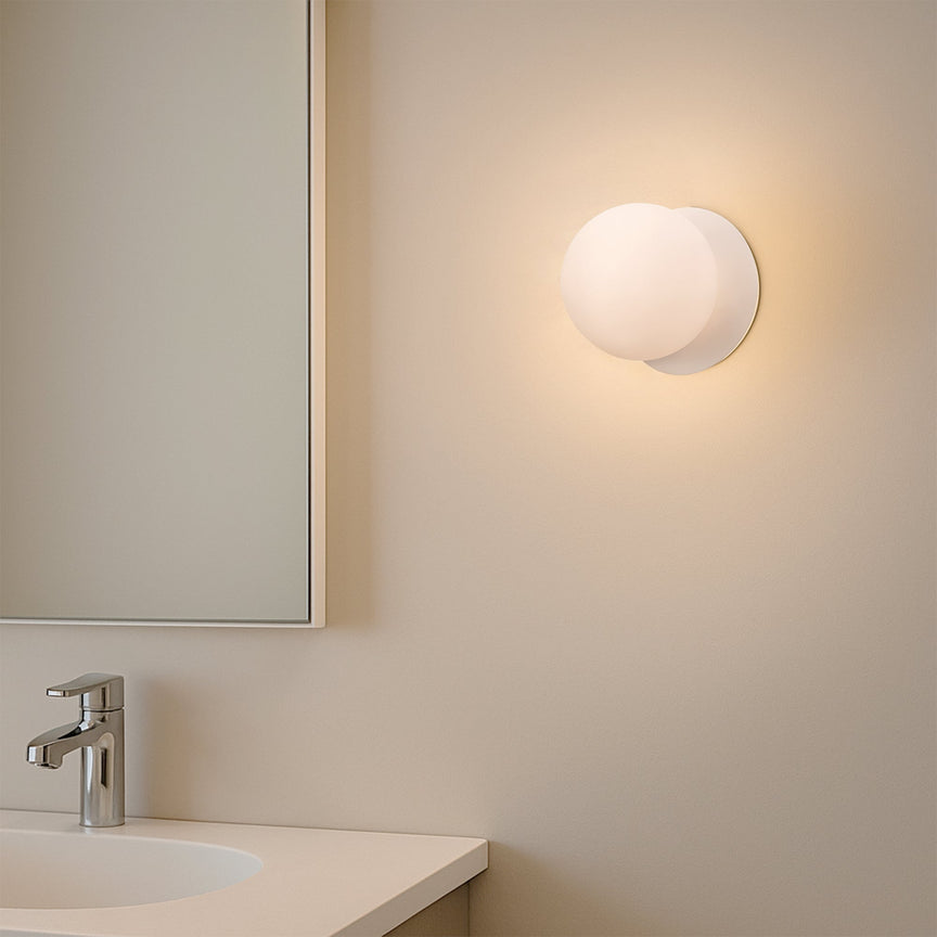 Odessa Small LED Wall Light 8.5W 3000K Frosted Opal & Matt White