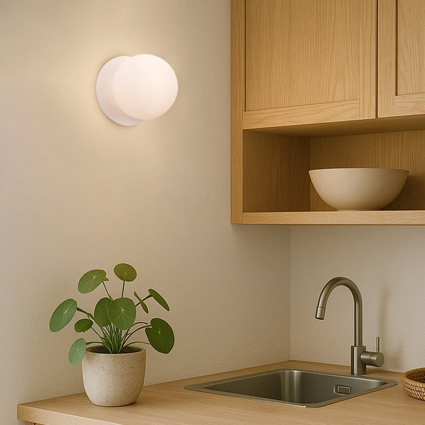 Odessa Small LED Wall Light 8.5W 3000K Frosted Opal & Matt White