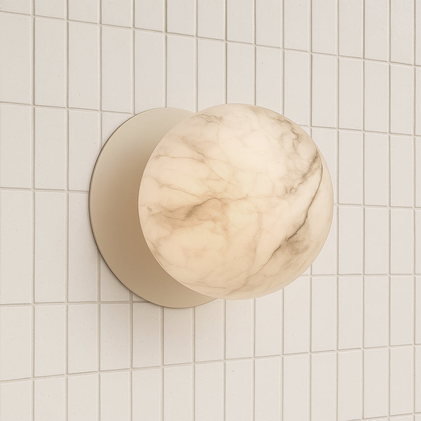 Odessa Small LED Wall Light 8.5W 3000K Marble Opal & Matt White