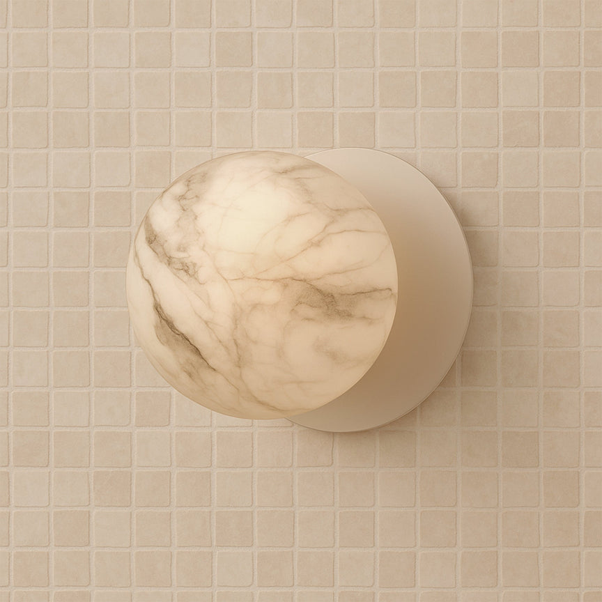 Odessa Small LED Wall Light 8.5W 3000K Marble Opal & Matt White