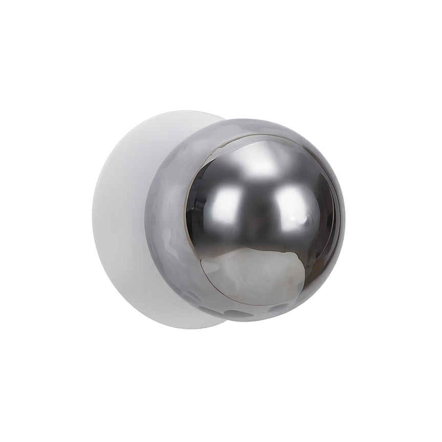Odessa Small Molten Ripple LED Wall Light 8.5W 3000K Smoky & Matt White