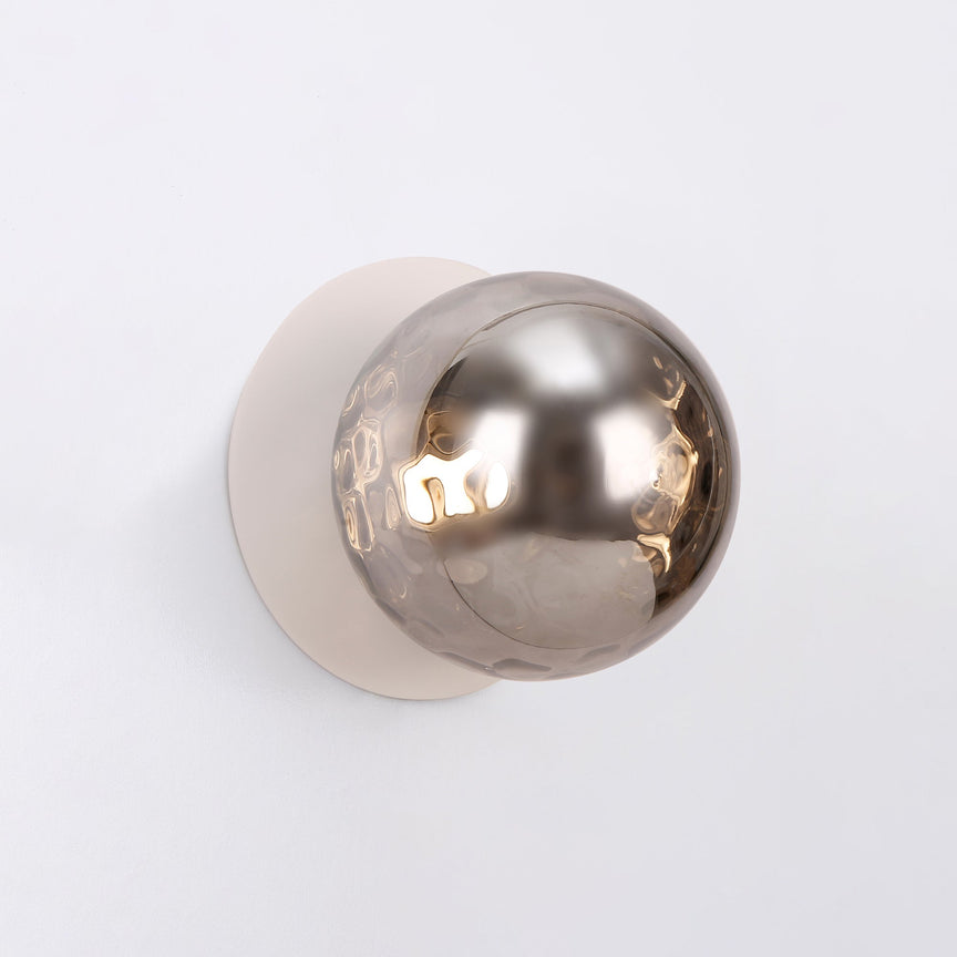Odessa Small Molten Ripple LED Wall Light 8.5W 3000K Smoky & Matt White