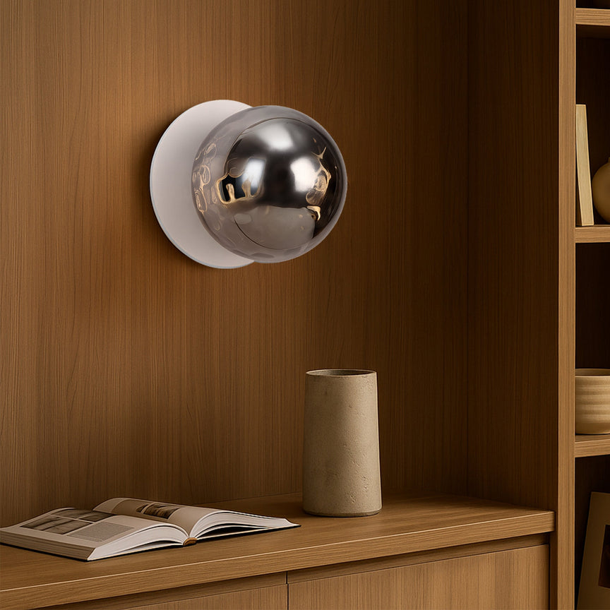 Odessa Small Molten Ripple LED Wall Light 8.5W 3000K Smoky & Matt White