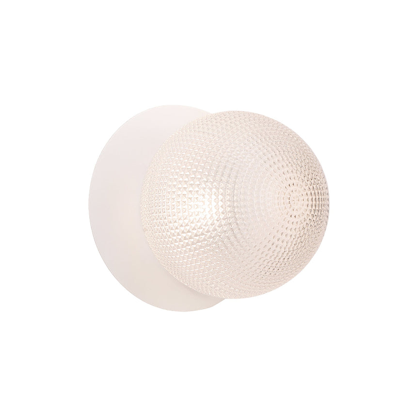 Odessa Small Diamond Cut LED Wall Light 8.5W 3000K Clear & Matt White