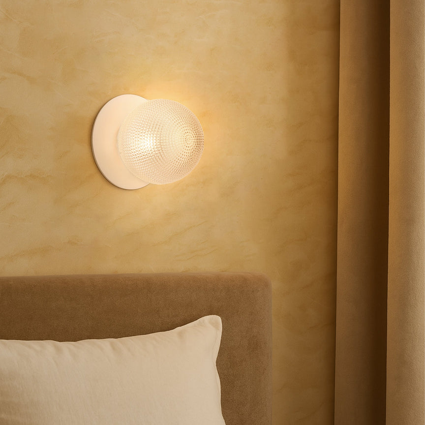 Odessa Small Diamond Cut LED Wall Light 8.5W 3000K Clear & Matt White