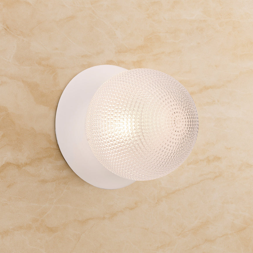 Odessa Small Diamond Cut LED Wall Light 8.5W 3000K Clear & Matt White