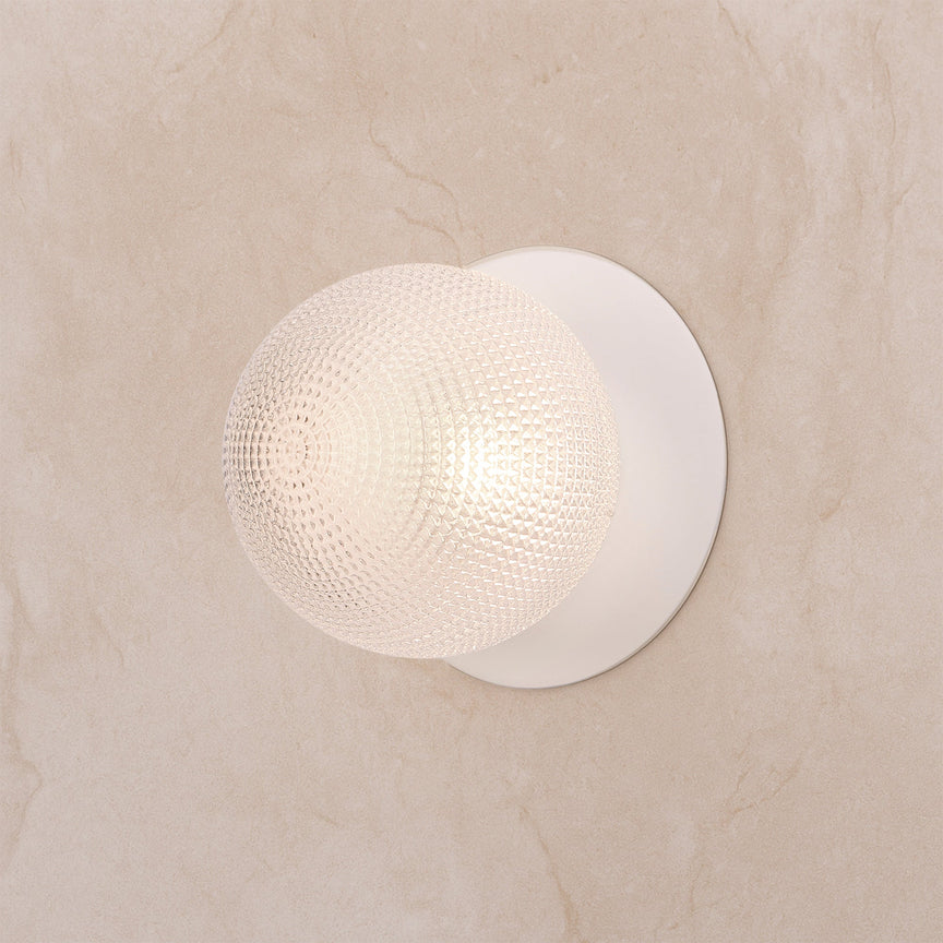Odessa Small Diamond Cut LED Wall Light 8.5W 3000K Clear & Matt White
