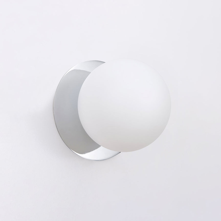 Odessa Small LED Wall Light 8.5W 3000K Frosted Opal & Chrome