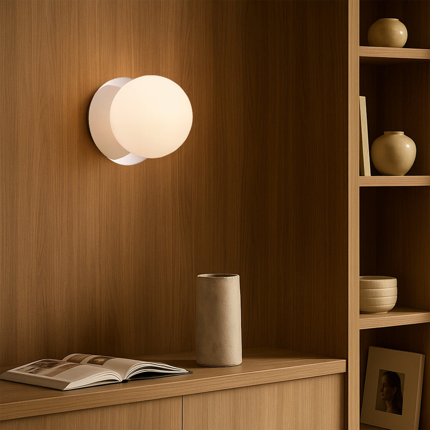 Odessa Small LED Wall Light 8.5W 3000K Frosted Opal & Chrome