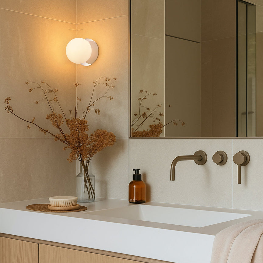 Odessa Small LED Wall Light 8.5W 3000K Frosted Opal & Chrome