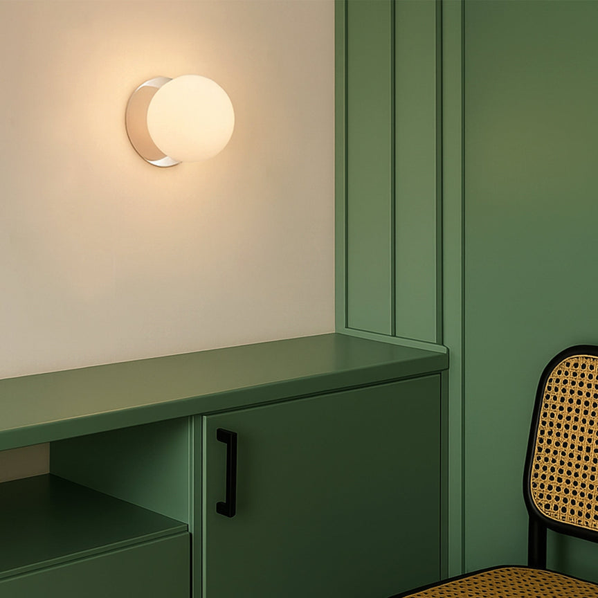 Odessa Small LED Wall Light 8.5W 3000K Frosted Opal & Chrome