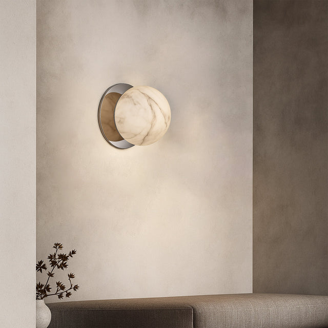 Odessa Small LED Wall Light 8.5W 3000K Marble Opal & Chrome