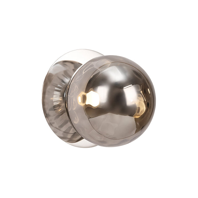 Odessa Small Molten Ripple LED Wall Light 8.5W 3000K Smoky & Chrome