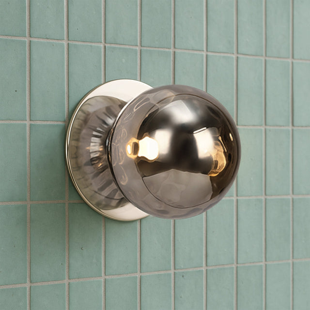 Odessa Small Molten Ripple LED Wall Light 8.5W 3000K Smoky & Chrome