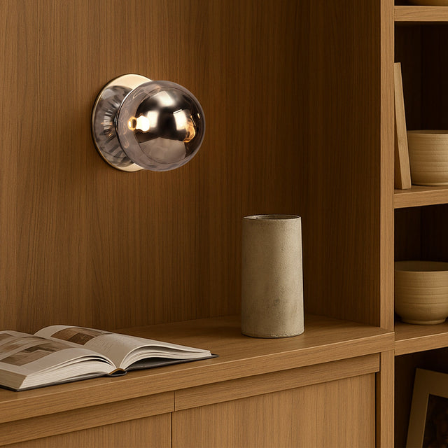 Odessa Small Molten Ripple LED Wall Light 8.5W 3000K Smoky & Chrome