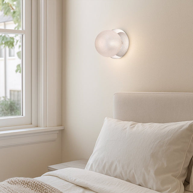 Odessa Small Diamond Cut LED Wall Light 8.5W 3000K Clear & Chrome