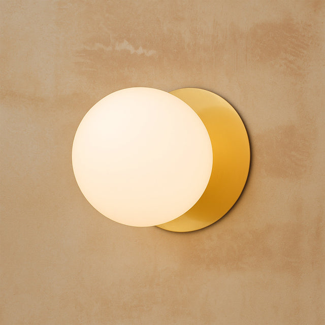 Odessa Small LED Wall Light 8.5W 3000K Frosted Opal & Brass