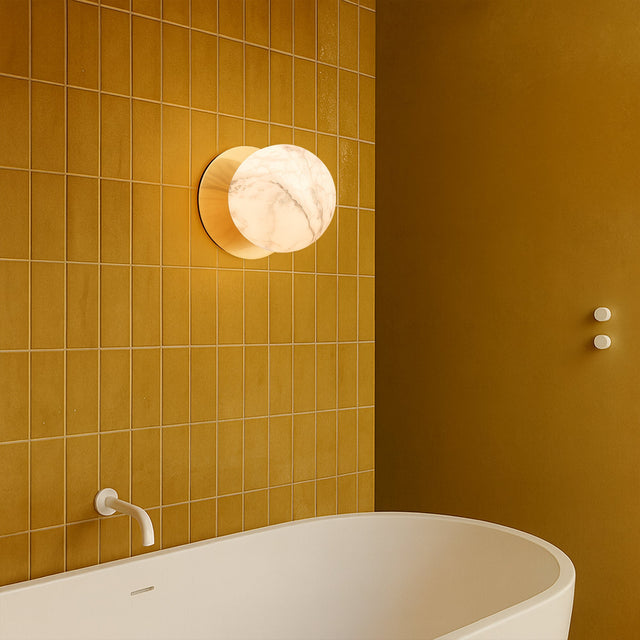 Odessa Small LED Wall Light 8.5W 3000K Marble Opal & Brass
