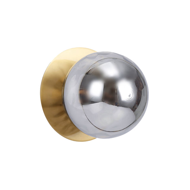 Odessa Small Molten Ripple LED Wall Light 8.5W 3000K Smoky & Brass