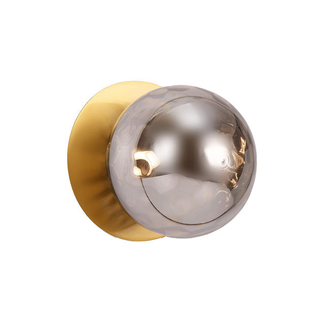 Odessa Small Molten Ripple LED Wall Light 8.5W 3000K Smoky & Brass