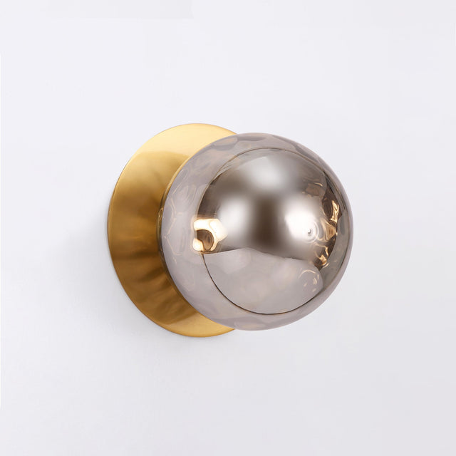 Odessa Small Molten Ripple LED Wall Light 8.5W 3000K Smoky & Brass