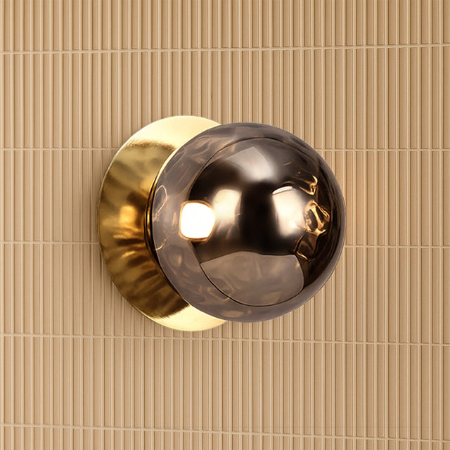 Odessa Small Molten Ripple LED Wall Light 8.5W 3000K Smoky & Brass