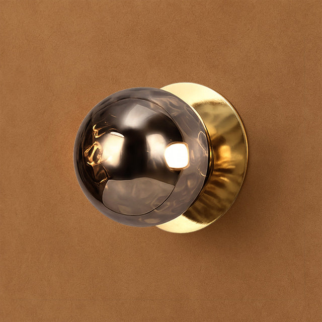 Odessa Small Molten Ripple LED Wall Light 8.5W 3000K Smoky & Brass