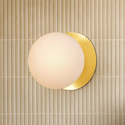 Odessa Small LED Wall Light 8.5W 3000K Frosted Opal & Gold