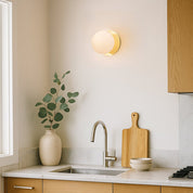 Odessa Small LED Wall Light 8.5W 3000K Frosted Opal & Gold