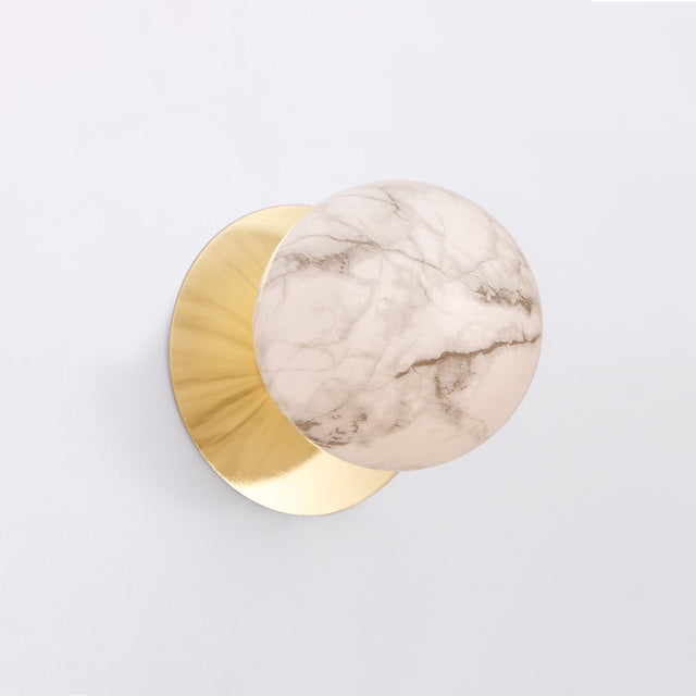 Odessa Small LED Wall Light 8.5W 3000K Marble Opal & Gold