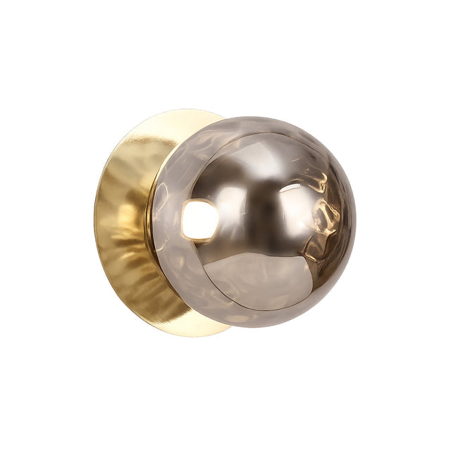 Odessa Small Molten Ripple LED Wall Light 8.5W 3000K Smoky & Gold