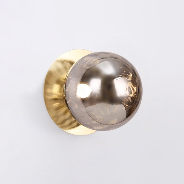 Odessa Small Molten Ripple LED Wall Light 8.5W 3000K Smoky & Gold