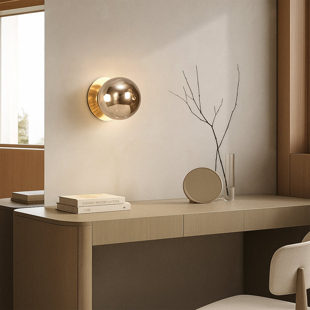 Odessa Small Molten Ripple LED Wall Light 8.5W 3000K Smoky & Gold