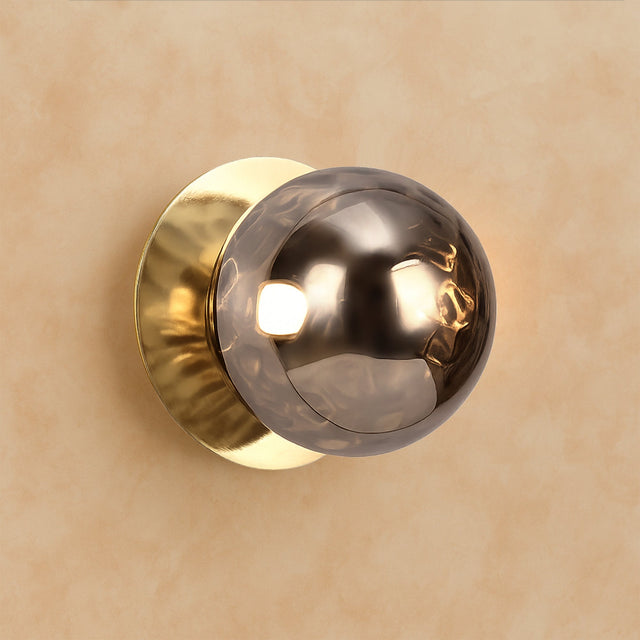 Odessa Small Molten Ripple LED Wall Light 8.5W 3000K Smoky & Gold
