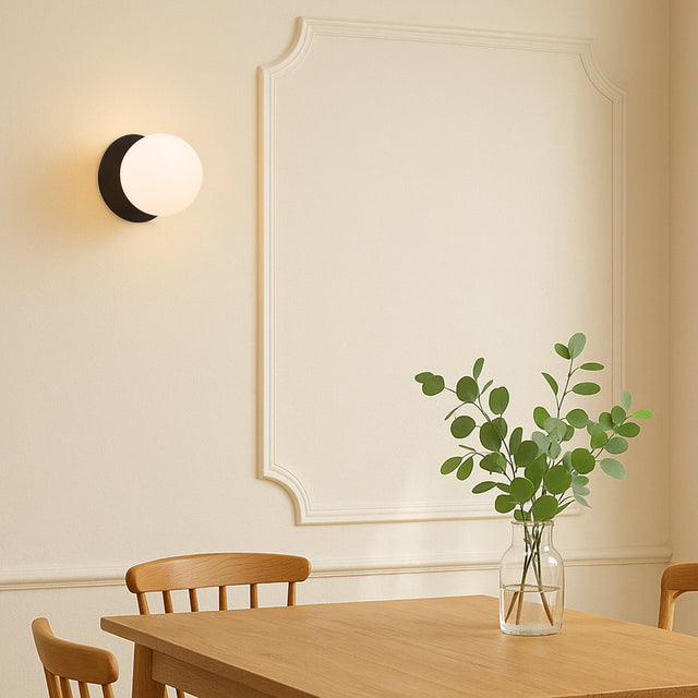 Odessa Large LED Wall Light 8.5W 3000K Frosted Opal & Matt Black