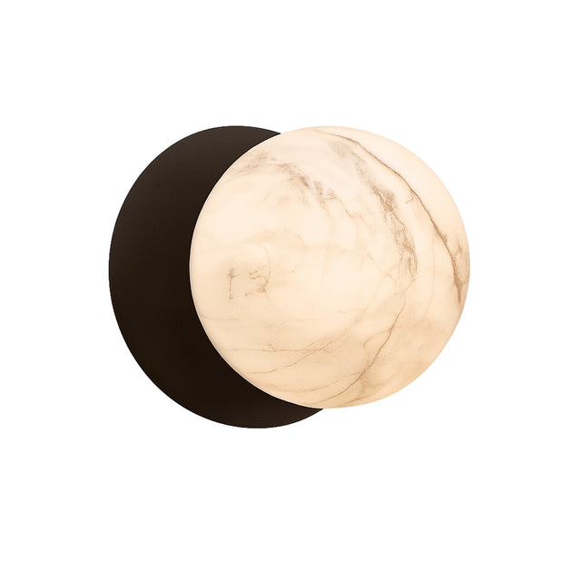 Odessa Large LED Wall Light 8.5W 3000K Marble Opal & Matt Black